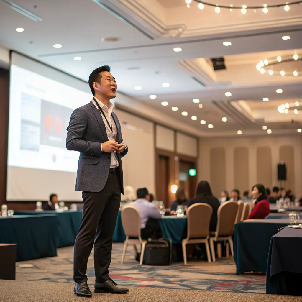 Michael Wong at a conference
